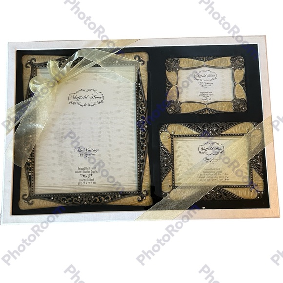 Sheffield Home Vintage Collection Photo Frames Austrian Crystals - Picture 1 of 8